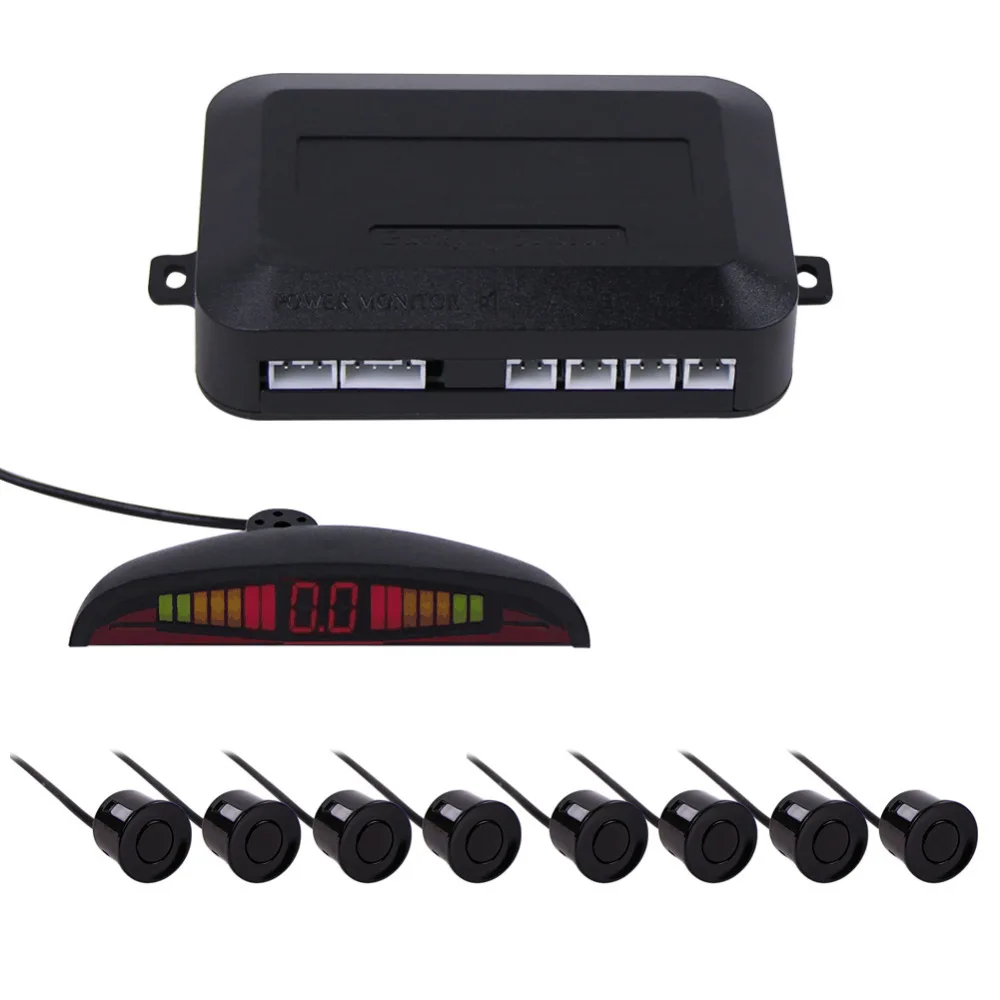 8 Sensors 22mm Car Parking Sensor Kits LED Display Car Radar Detector