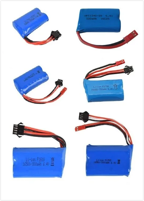 

YUKALA 6.4v 1000mah/800mah/750mah/500mah/320mah Li-ion Battery JST SM4P plus for wltoys rc car L959 18628