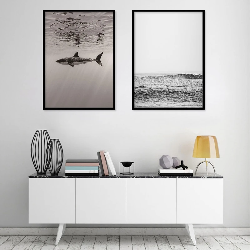

Shark Animal Nordic Abstract Wall Pictures for Living Room Art Decoration Picture Canvas Painting No Frame