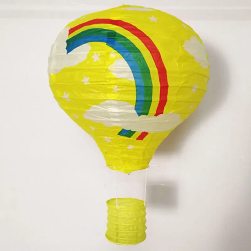 1 шт. 14 дюймов 35 см многоцветный воздушный шар бумажный фонарь фонарики желаний для дня рождения Свадебная вечеринка Декор подвесной фонарь s - Цвет: yellow rainbow