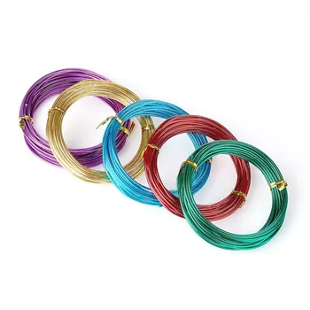 

8 Rolls/Set 2mm Jewelry Making Aluminum Beading Wire Mixed Color Wire Randomly Mixed-Color F70