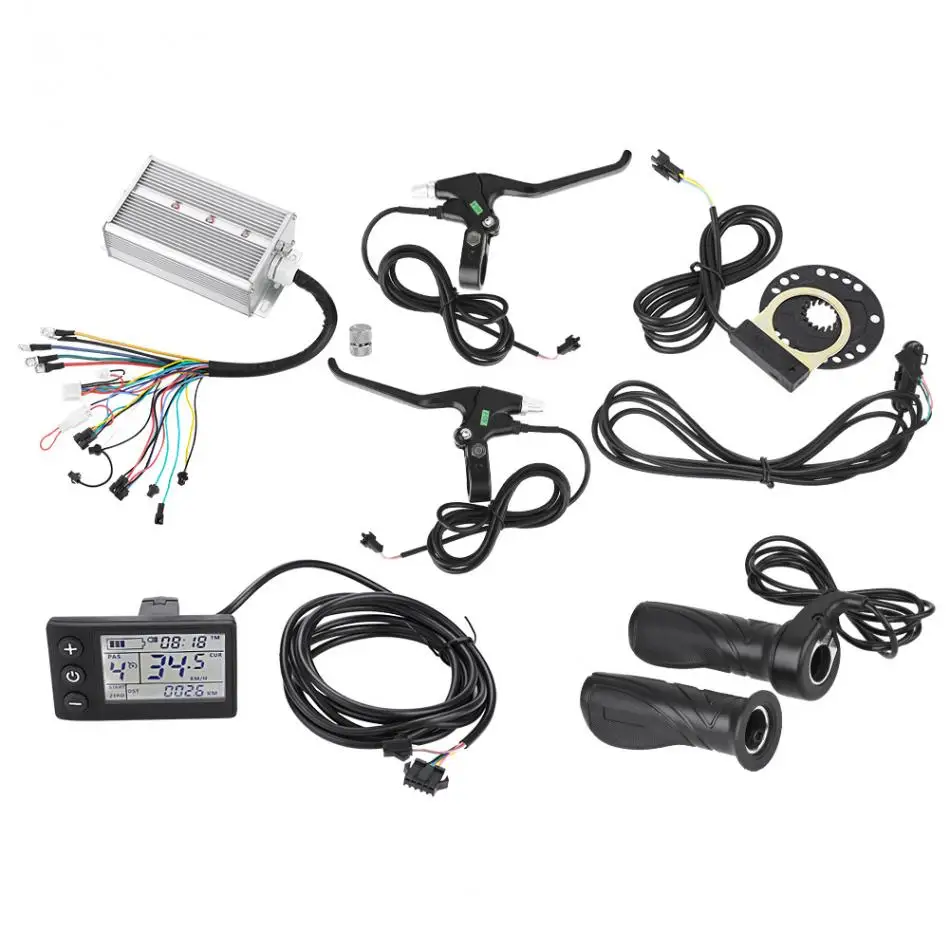 Discount 36V/48V 1500W Electric Bike Bicycle Controller with LCD Panel E-bike Speed Adjustment Throttle Handles Speed Assist Sensor Kit 0