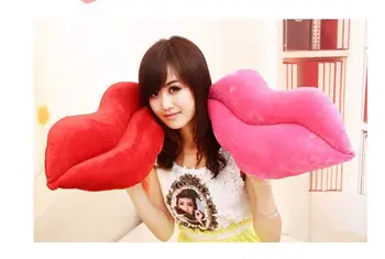 

free shipping ,sexy red or hot pink lip plush toy, cushion, throw pillow ,Christmas gift h458