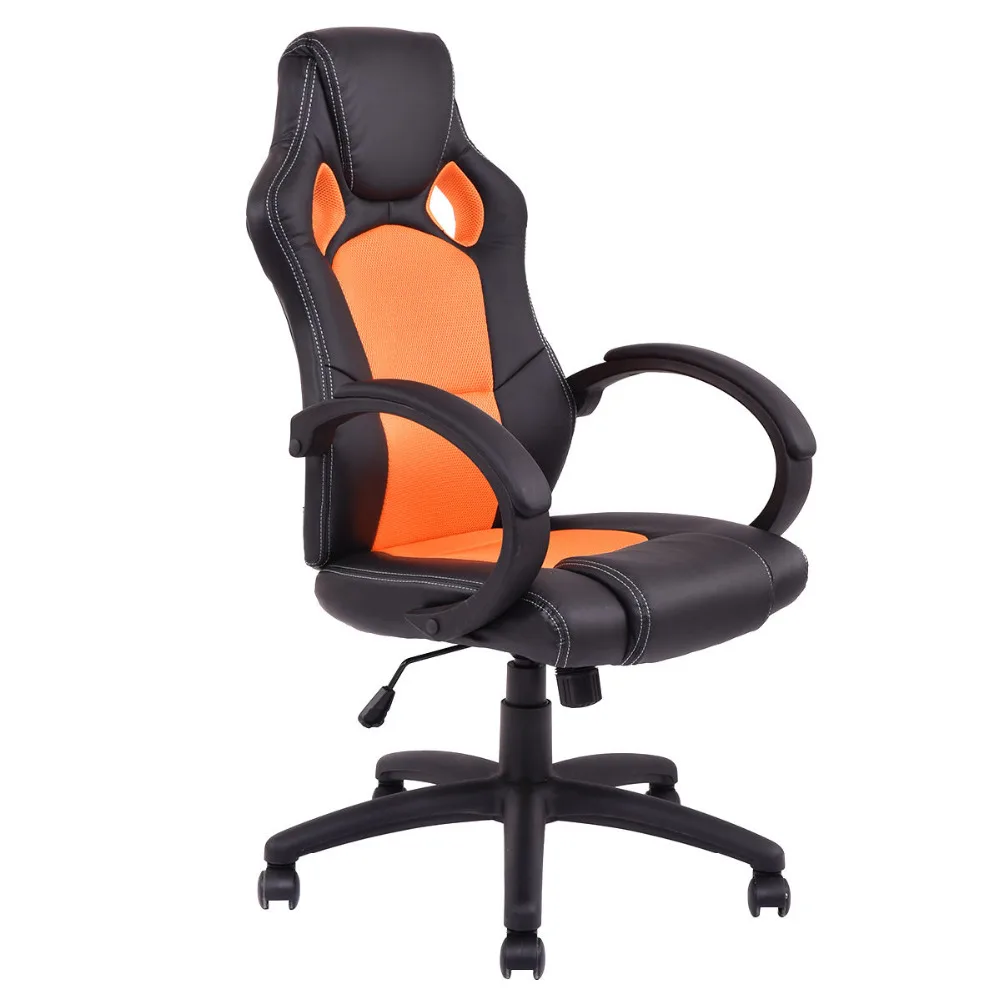 

High Back Racing Chair Bucket Seat Office Desk Gaming Chair Swivel Executive New HW54590OR