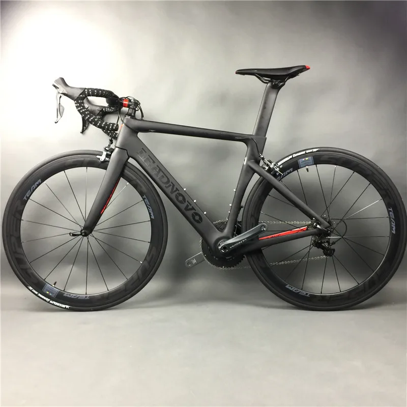 Leadnovo полный карбоновый шоссейный велосипед T800 Carbono Fibre Frameset черно красный цвет 3D