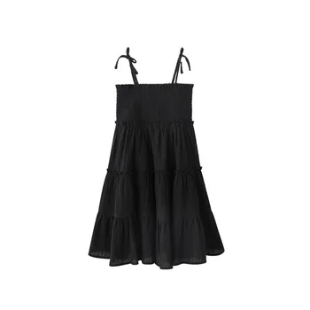 

2019 Summer New Girl Sling Dress Ruched Baby Princess Dress Children Sundress Kids Dresses Toddler Cotton Dress Beach,#5206
