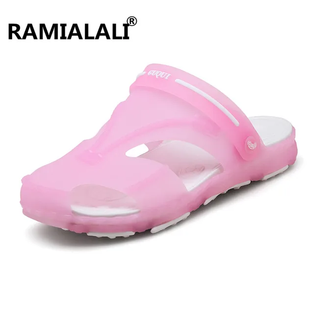 Women Casual Jelly Sandals Shoes Summer Outdoor Breathable Beach Water Slides Shoes Hollow Flats Sandalias Mujer Fashion Slipper