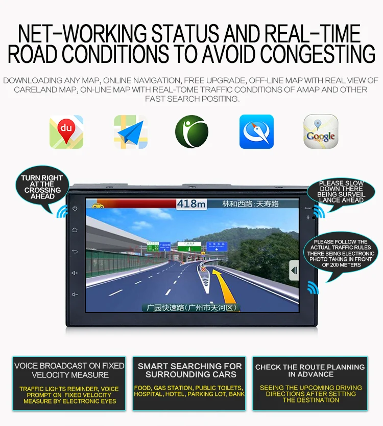 ANLUD Car Multimedia Player GPS 7 Touch Screen Android Universal MP5 Player 2DIN In-Dash FM Radio For TOYOTA Rear View Camera (7)