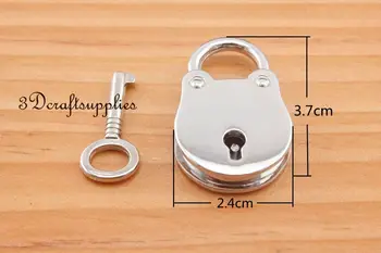 

padlock purse lock come with key silver 3.7 cm x 2.4 cm E9