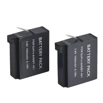 

2Pcs GoPro 3.8V 1600mAh Camera Battery Go Pro AHDBT-401 AHDBT 401 Battery For GoPro Hero 4 Hero4 Accessories New