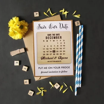 

personalize names date engraved Wooden Card save the date Wedding invitations Magnets,Save The Date Magnet, Wedding favor,