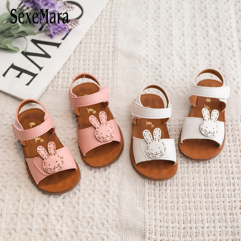 

Open Toe Baby Sandals Shoes Girls Cute Pink Charm Shoe 2019 New Brand Cartoon Rabbit Toddler Sandals Kids Girl Shoes Flat C05141