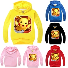 2016 New Arrival Autumn Kids Baby Clothing Boys Girls Clothes Hoodies Sweatshirt Cartoon Pokemon GO Long Sleeve Tops Clothes