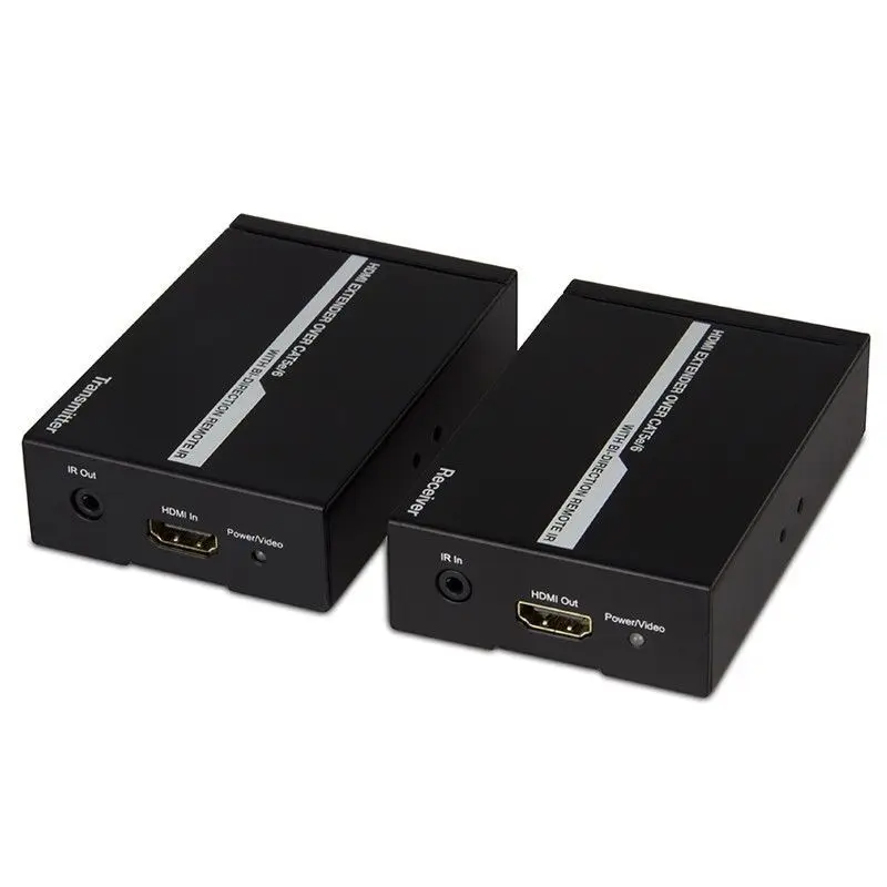 

Transmitter Receiver HDMI Extender 50/100M Bi-Direction 38khz IR over Single RJ45 CAT5e/6 Ethernet Cable 1080P 3D HDCP
