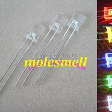 100 шт. 2x5x7 мм Прямоугольник Красный цвет желтый, синий; размеры 34–43 Зеленый Белый Прозрачный LED