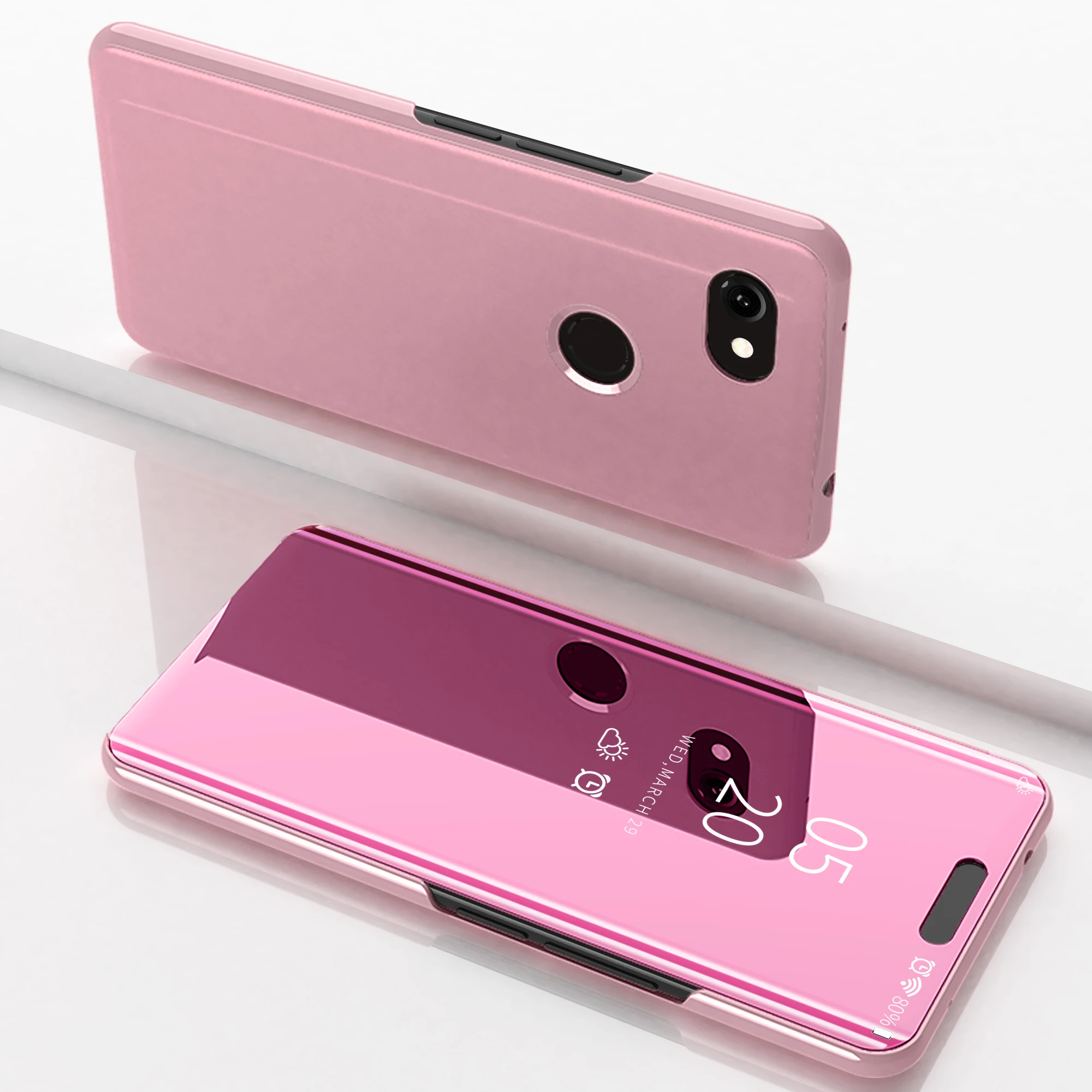 

Pixel 3a case Smart Mirror Flip Case for Pixel 3a XL Luxury Clear view case for Pixel 3a Full Protect Cover luxury stand fundas