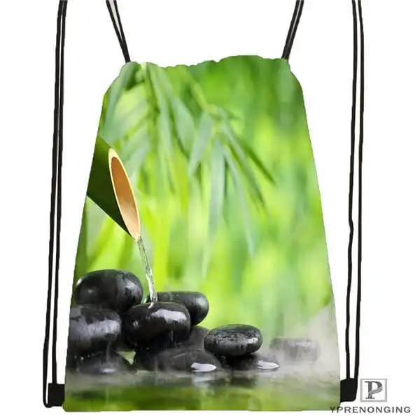 Custom Zen Stone походная сумка на шнурке Cute Daypack Kids Satchel(черная спина) 31x40 cm#2018611-5