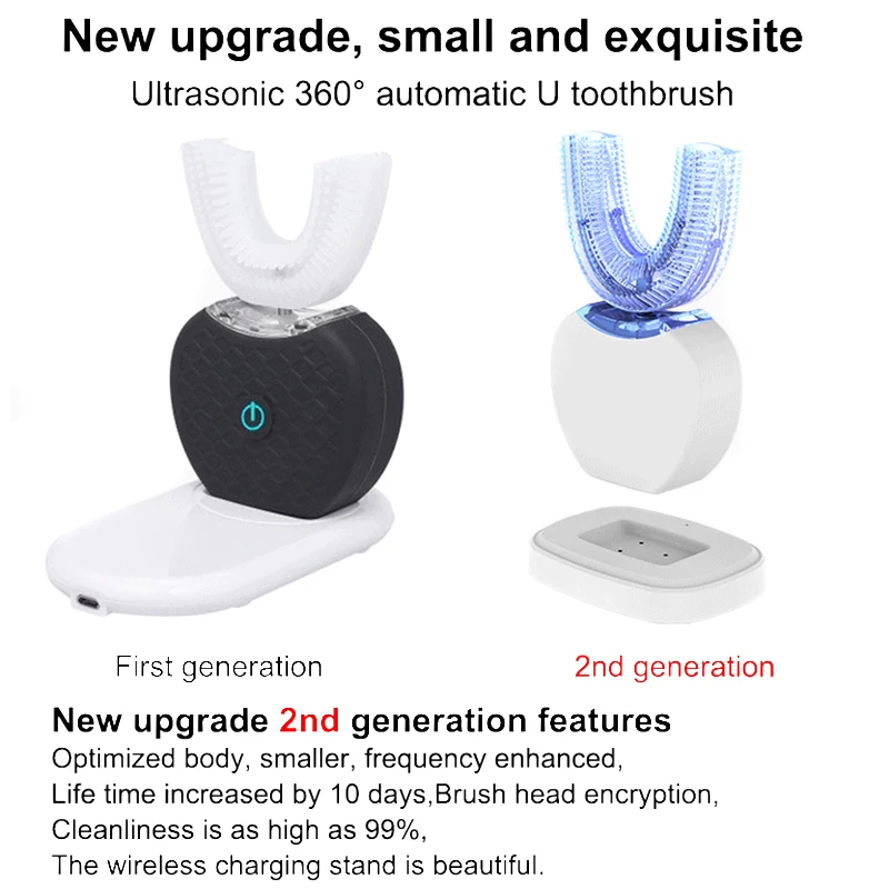 360 ° Automatic Sonic Electric Toothbrush Waterproof Intelligent U Type Automatic Toothbrush Whitening Electric Toothbrush 360 ° Automatic Sonic Electric Toothbrush Waterproof Intelligent U Type Automatic Toothbrush Whitening Electric Toothbrush