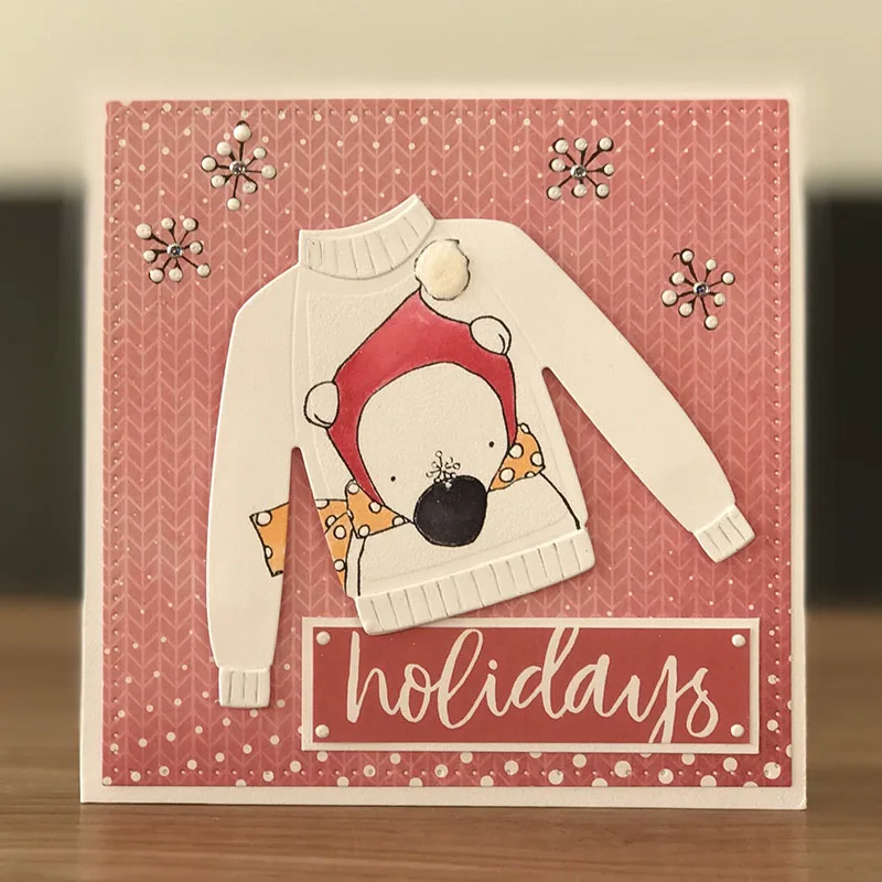 

Winter Cloth Metal Cutting Dies Sweater Craft Dies Scrapbooking Embossing Stencils For Paper Cards Making DIY Albums Decorations