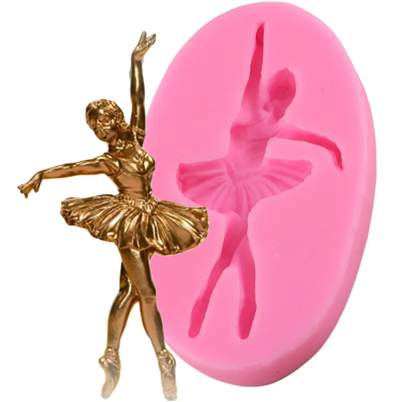 Cute Ballerina Girl Dancing Silicone Mold for Fondant Gum Paste Chocolate NEW