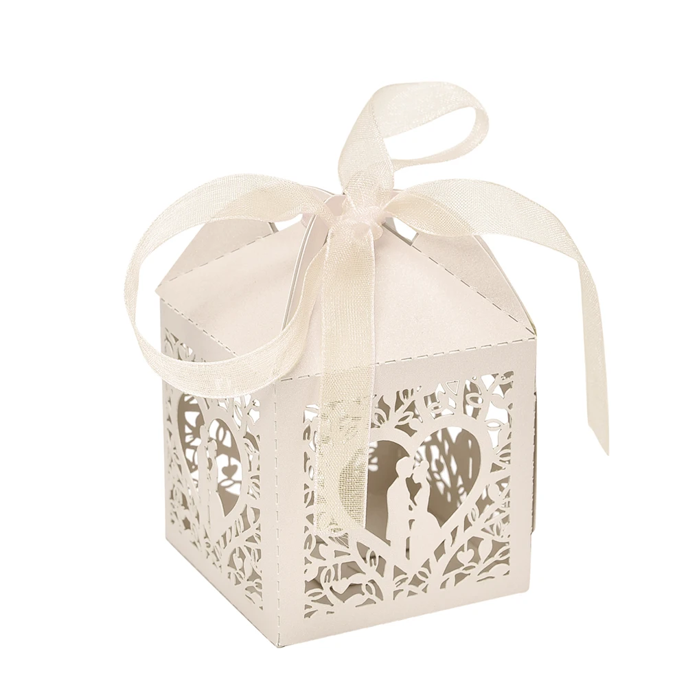 10 шт./компл. «любящее сердце» в виде жениха и невесты коробка конфет вечерние свадебные полые Baby Shower сувениры подарки