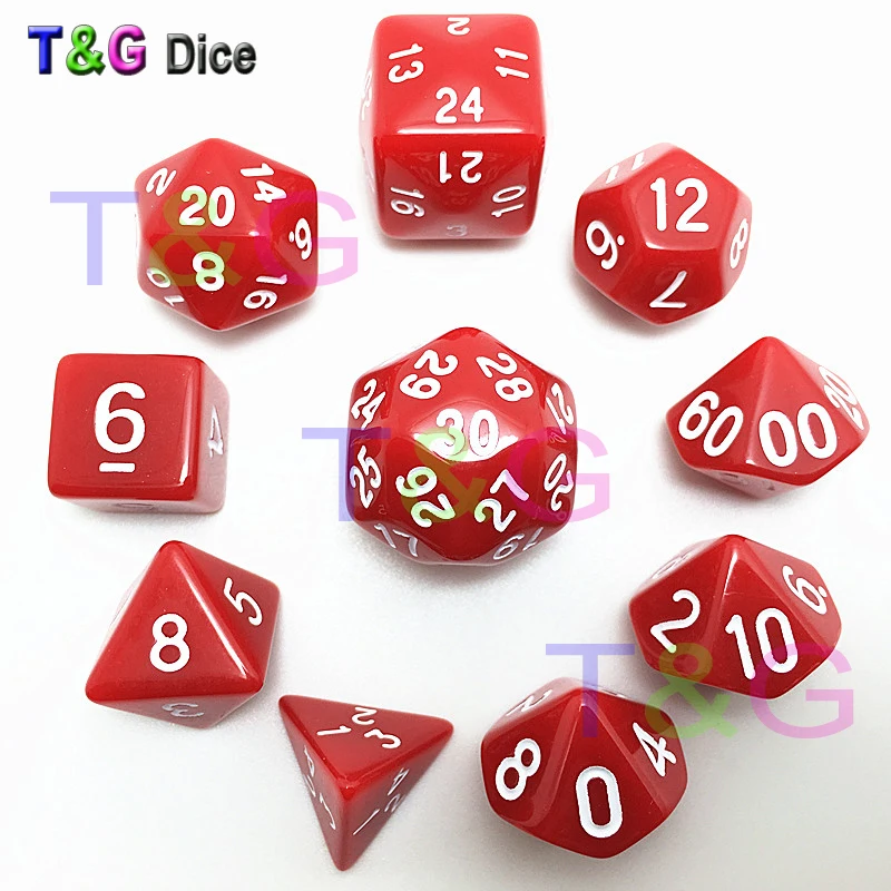 Новый набор игральных костей в 8 цветах d4 d6 d8 3xd10 d12 d20 d24 d30 10 шт. для ролевых игр