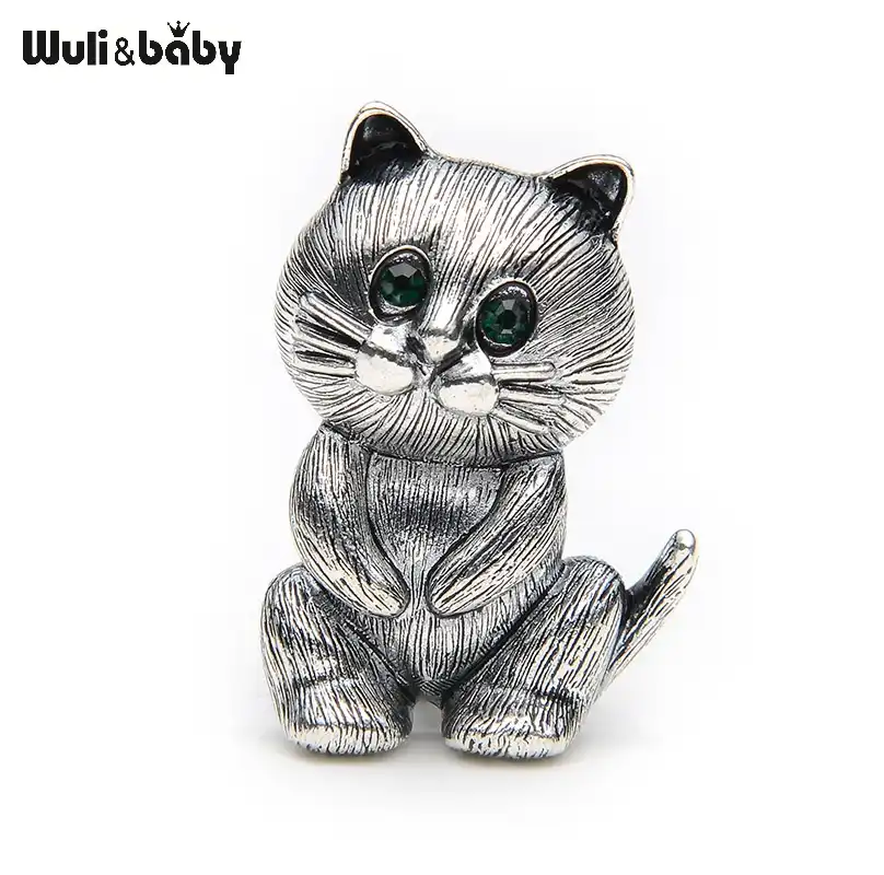 Lovely Fat Alloy Black Cat Brooch Suits Sweater Scarf Men And