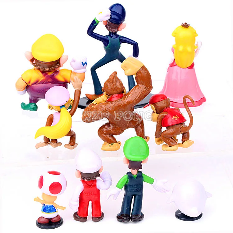 10 pcs/set Super Mario Bros Luigi Peach PVC Action Figures Donkey Kong Wario Waluigi Toad Anime Figurines Kids Toys brinquedos 10 pcs/set Super Mario Bros Luigi Peach PVC Action Figures Donkey Kong Wario Waluigi Toad Anime Figurines Kids Toys brinquedos