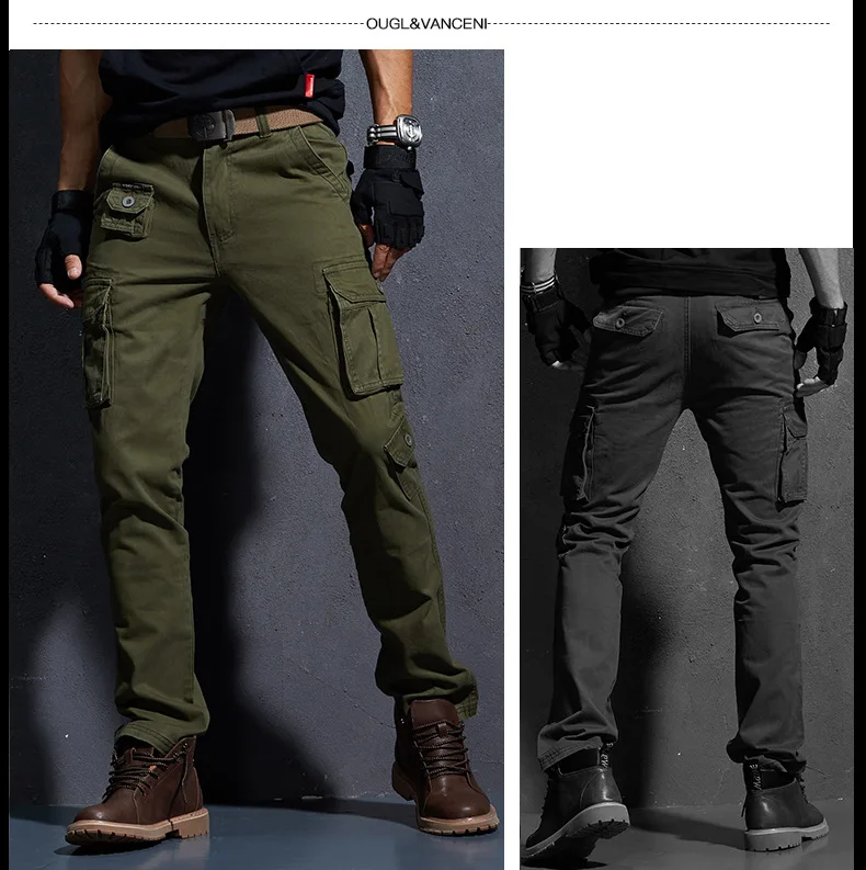 Spring Military Cargo Tactical Pants Cotton Casual Camouflage Trousers Men Pantalon Homme black cargo pants mens