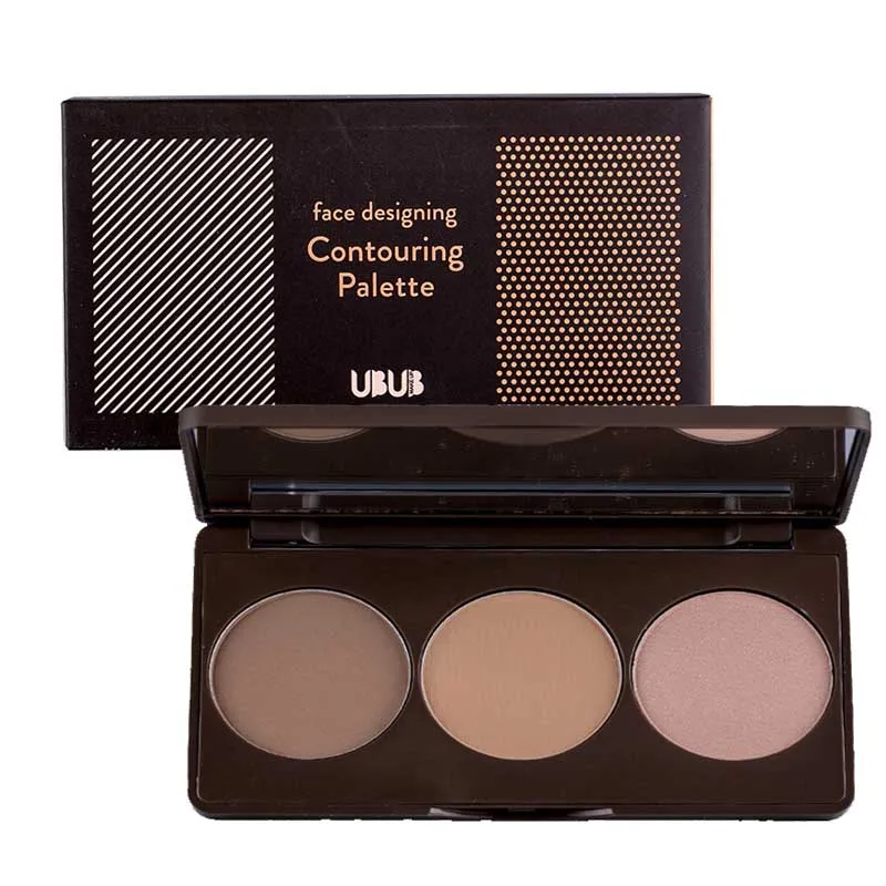 

UBUB Natural 3 Colors Waterproof Face Contour Bronzer Palette Makeup Oil-coontrol Concealer Foundation Highlighter Powder Kits