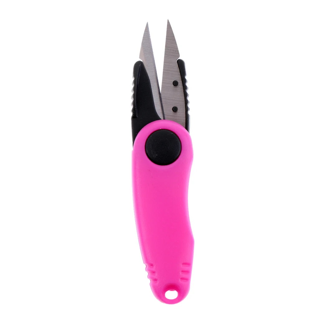 7.5cm ABS Plastic Non-Slip Handle Foldable Fishing Scissors Stainless Steel Fish Line Braid String Cutter Snip