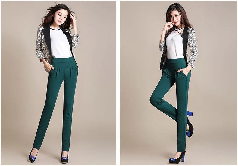 Весенние женские брюки европейского стиля размера плюс S-6XL, штаны-шаровары с эластичным поясом, брюки-карандаш с карманами, Брендовые женские Капри