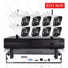 8CH система видеонаблюдения беспроводная 720P NVR 8 шт. 1.0MP IR наружная P2P Wifi IP камера видеонаблюдения системы безопасности комплект видеонаблюдения 1 ТБ HDD