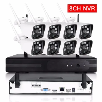 

8CH CCTV System Wireless 720P NVR 8PCS 1.0MP IR Outdoor P2P Wifi IP CCTV Security Camera System Surveillance Kit 1TB HDD