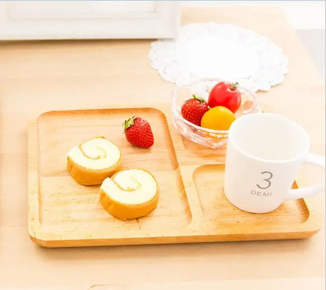 Birch Wood Unfinished 3 Sections Serving Tray: A Stylish and Eco-Friendly Addition to Your Kitchen