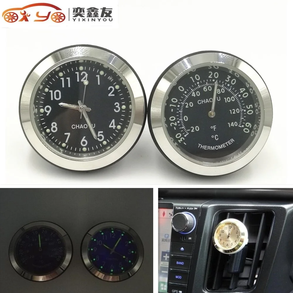30Set Car Thermometer Vehicle Time Clock With Luminous function Auto