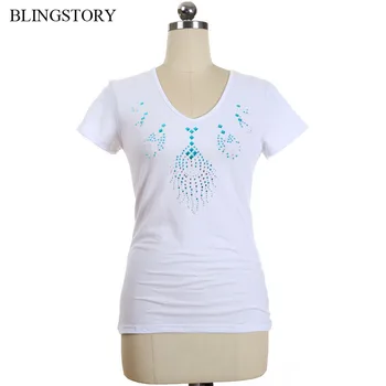 

BLINGSTORY Vintage Bead V-neck Short Sleeve Black T Shirt Big Size 6XL Basic Tops Tee