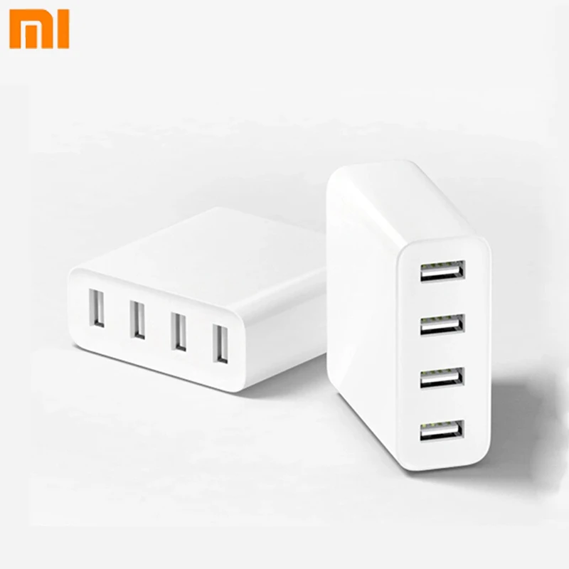 Xiaomi Mini Портативный 4 USB порт зарядное устройство AC 100 до 240 В один порт 5 В 2.4A для смартфонов и банка питания