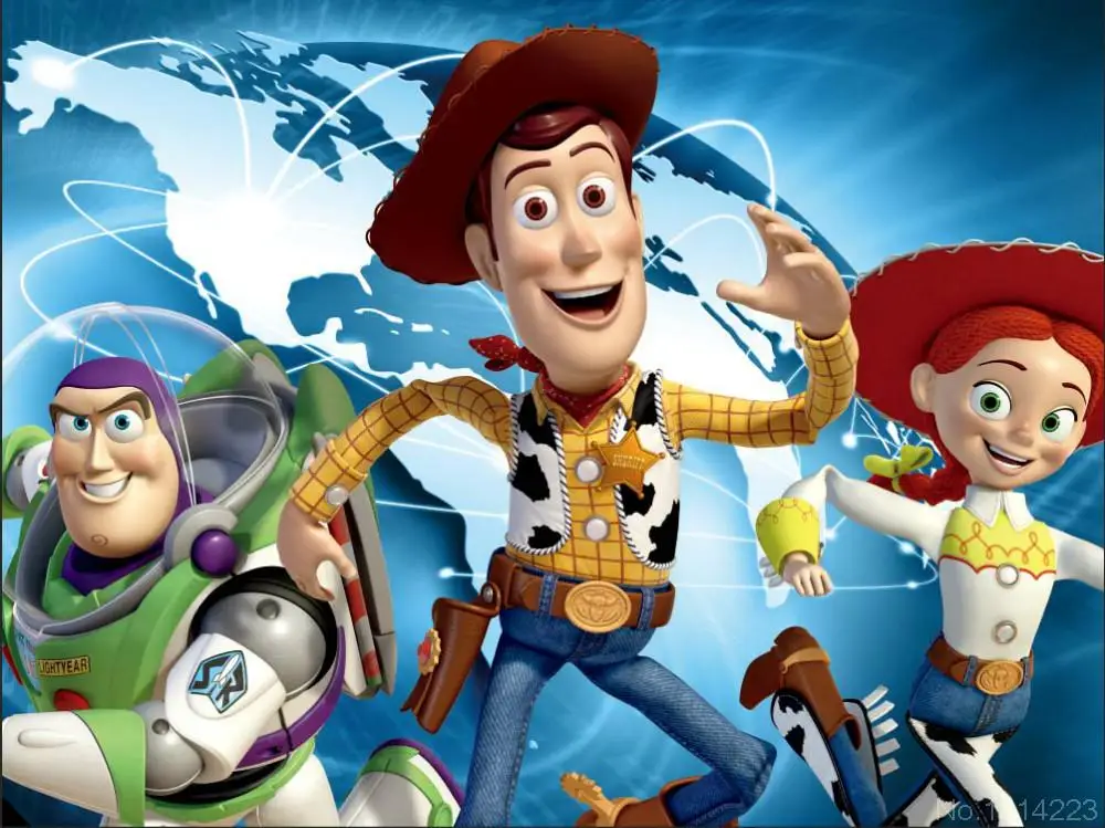 3x5FT Sheriff Woody Buzz Lightyear Toy Story Light Blue Globe Kids