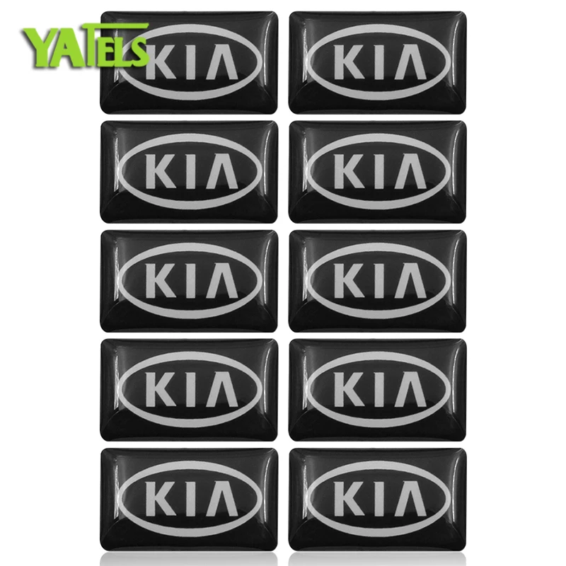10pcs Car styling small Decorative Badge Hub caps Steering wheel For Kia K2 K3 K5 Sorento Sportage R Rio Soul car accessories