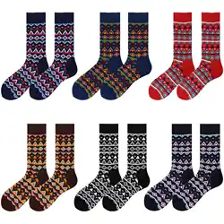 Счастливые носки, пара разноцветных теплых Хлопковых Носков, Модные Повседневные Классические носки с узором