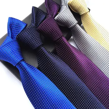 

2019 NEW Fashion Silk Plaid Ties Men Wedding Cravate Pour Men Jacquard Woven Necktie Party Business Formal Tie