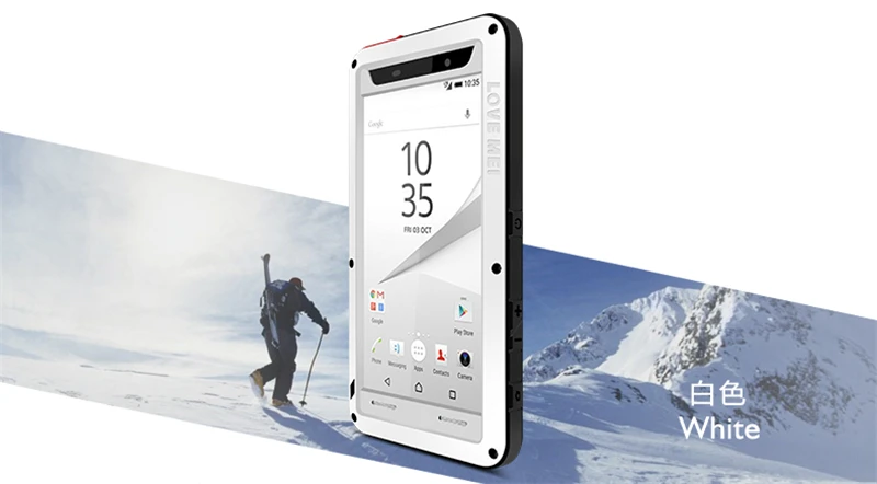 Алюминиевый металлический чехол для sony Z5, чехол, противоударный, Gorilla glass, металлический чехол для телефона, броня для sony Xperia Z5, чехол Compact Premium - Цвет: White