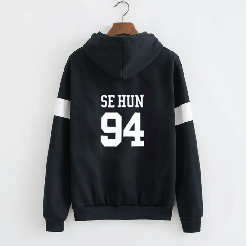 Kpop Exo sudadera con capucha para mujeres chndales de tela de moda sudadera bisbol Exo sobredosis Feminino cremallera jueg - Цвет: Небесно-голубой