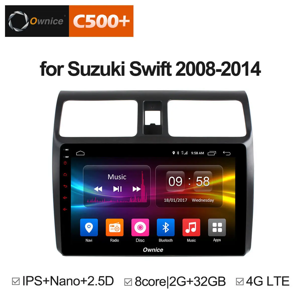 Best Android 8.1 Unit car radio gps DVD Multimedia player for suzuki swift 2008 2009 2010 2011 2012 2013 2014 TPMS DVR Carplay DAB+ 1