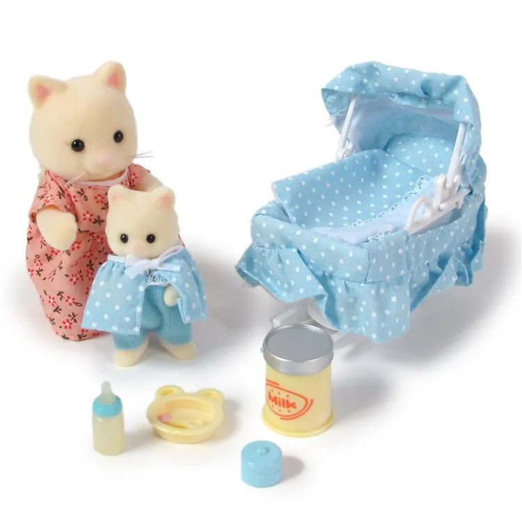 Sylvanian Families кукольный домик мебель фигурка игрушки куклы кошка мама и ребенок Колыбель Набор#22348