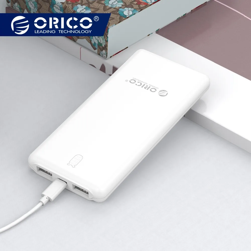 

ORICO 20000mAh Dual USB 5V 2A Power Bank External Battery Pack Phone Charger Powerbank with LED for Mobile Phone Tablet Charging