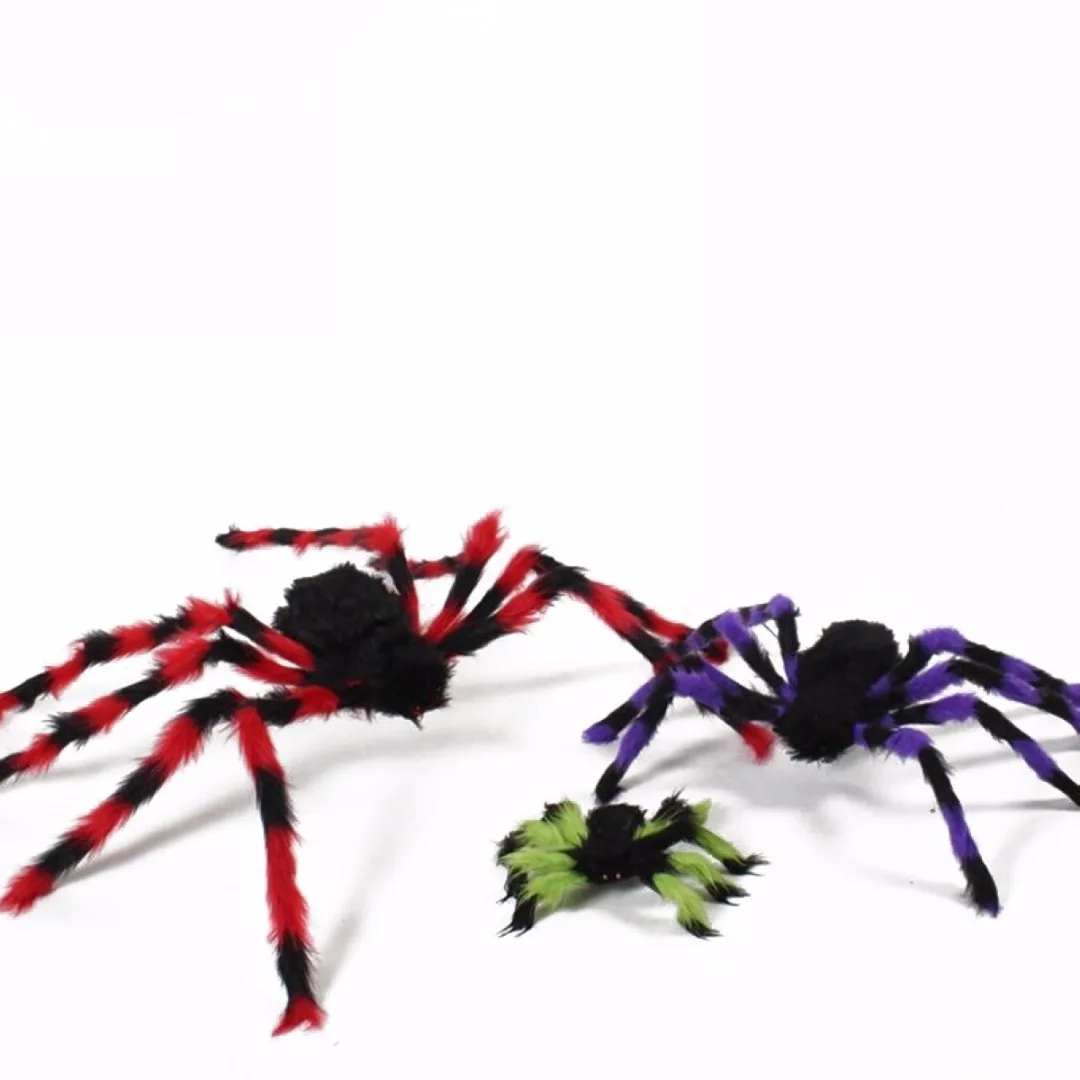 JX-LCLYL New Colorful Spider Halloween Decoration Haunted House Prop Indoor Outdoor Wide