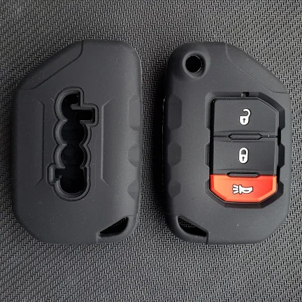 КЛЮЧ ДИСТАНЦИОННОГО FOB чехол Крышка Funda для Jeep Wrangler JL JLU Флип Защита входа сумка держатель - Название цвета: 3btns black