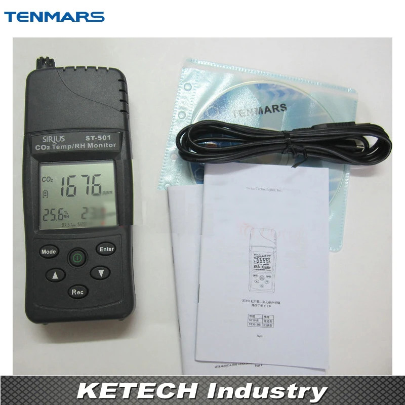 Infrared CO2 Analyzer CO2 Temperature Humidity Sensor TENMARS ST501in Gas Analyzers from Tools